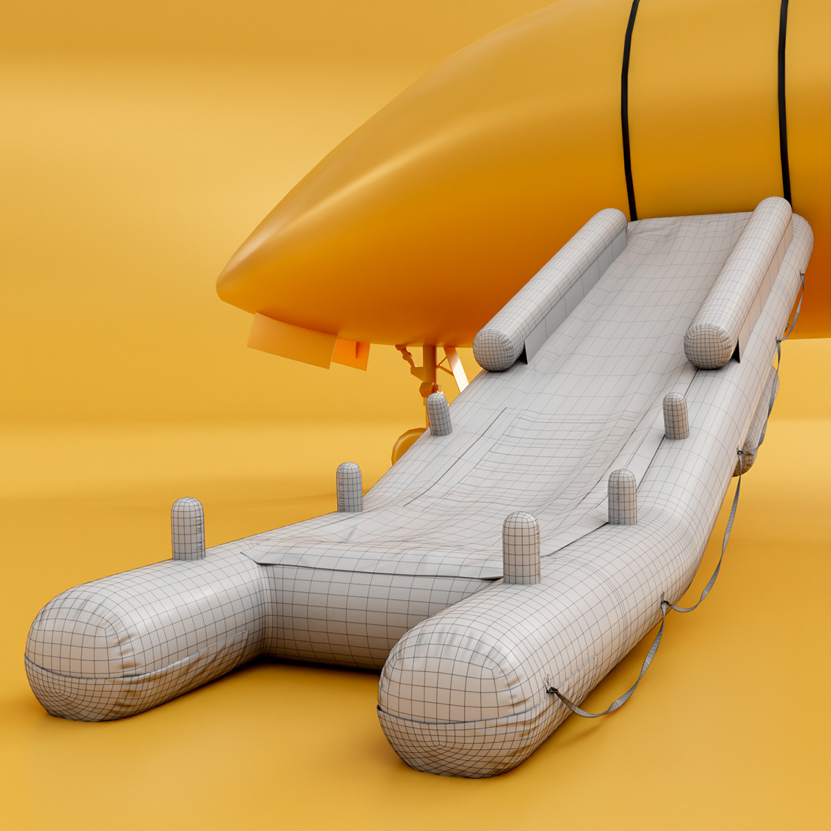 Aircraft Evacuation Slides Low-poly 3D model_11