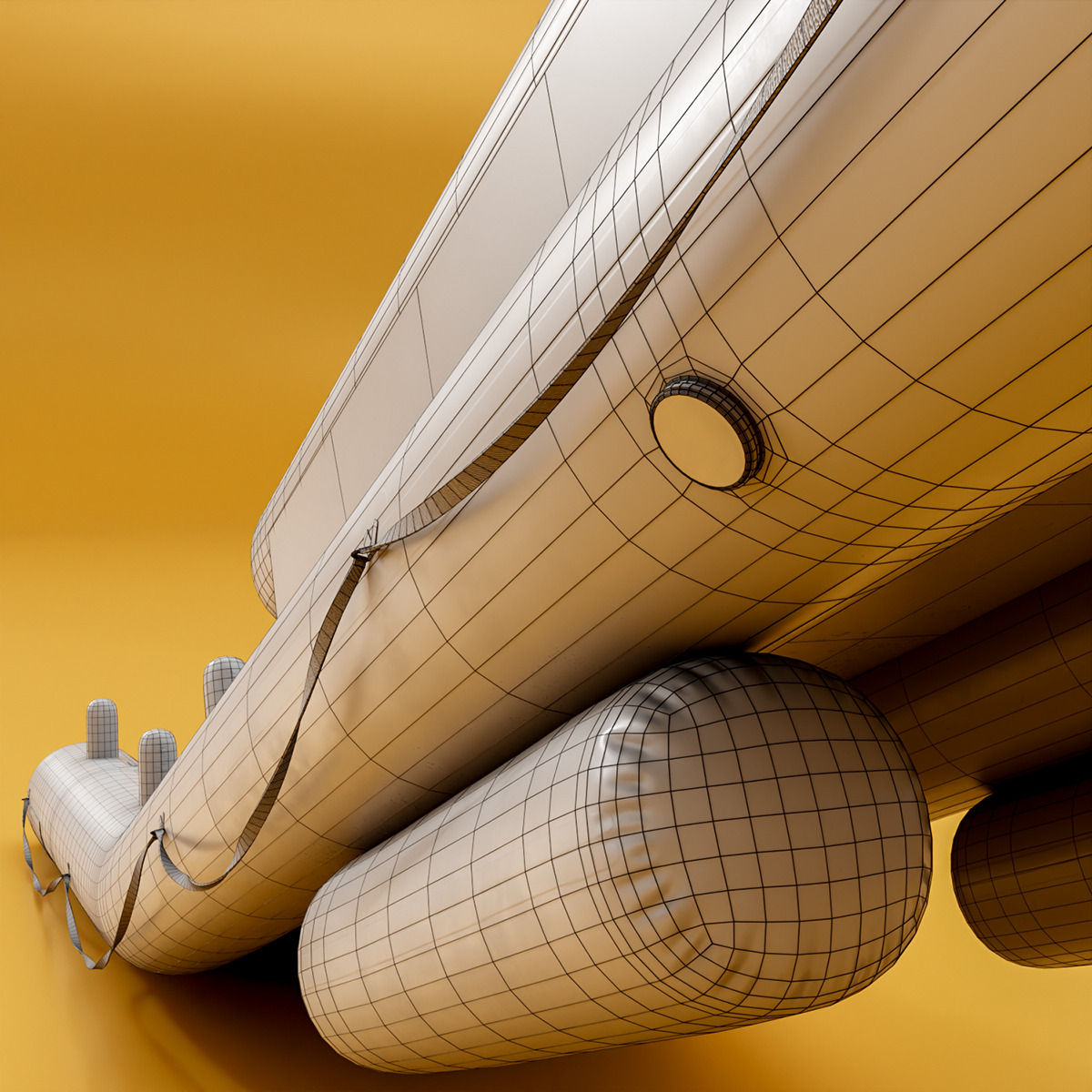 Aircraft Evacuation Slides Low-poly 3D model_17