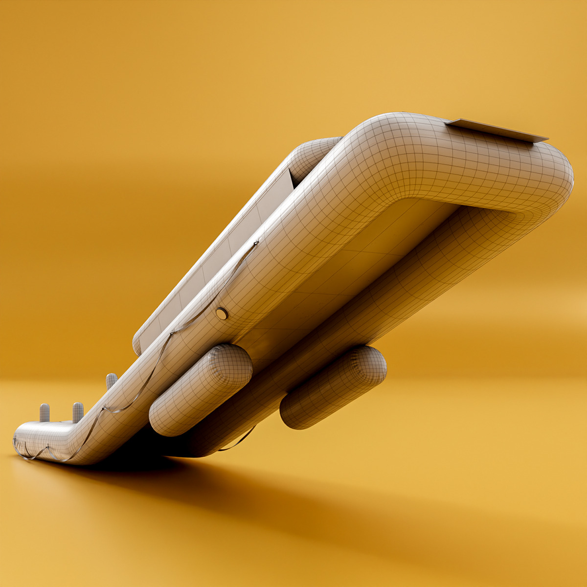 Aircraft Evacuation Slides Low-poly 3D model_14