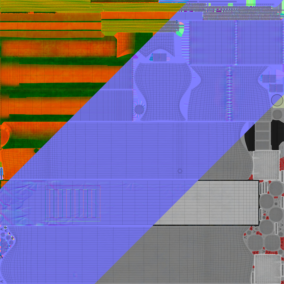 Aircraft Evacuation Slides Low-poly 3D model_9