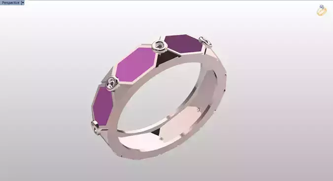 eternity enamel wedding ring 3D print model