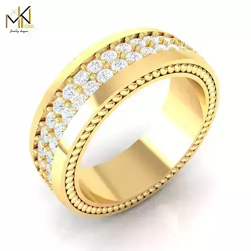 Mens Diamond Eternity Band   3D CAD Jewelry Model 3D print model
