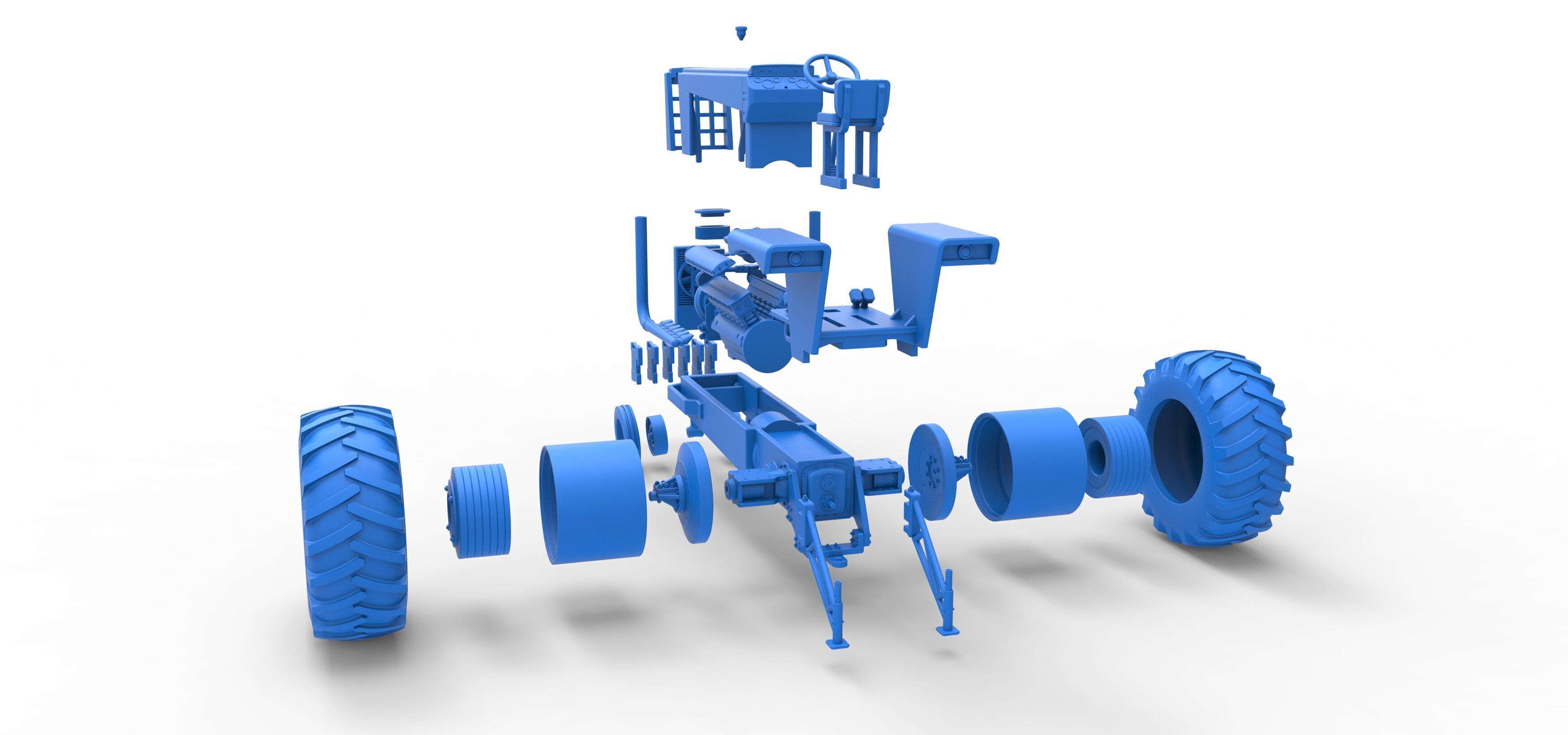 Vintage Pulling tractor Version 2 Scale 1 to 25 3D print model_46