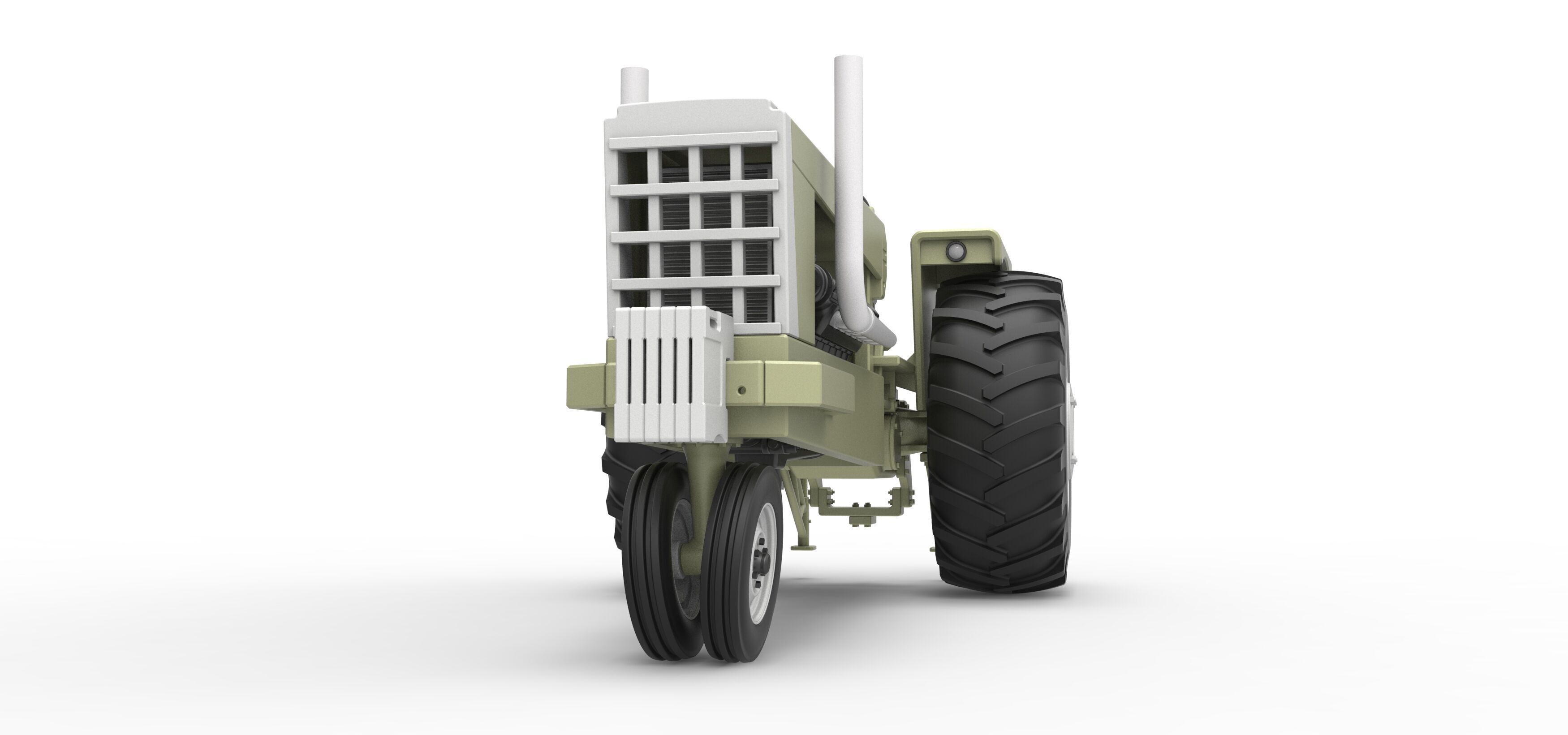 Vintage Pulling tractor Version 2 Scale 1 to 25 3D print model_6