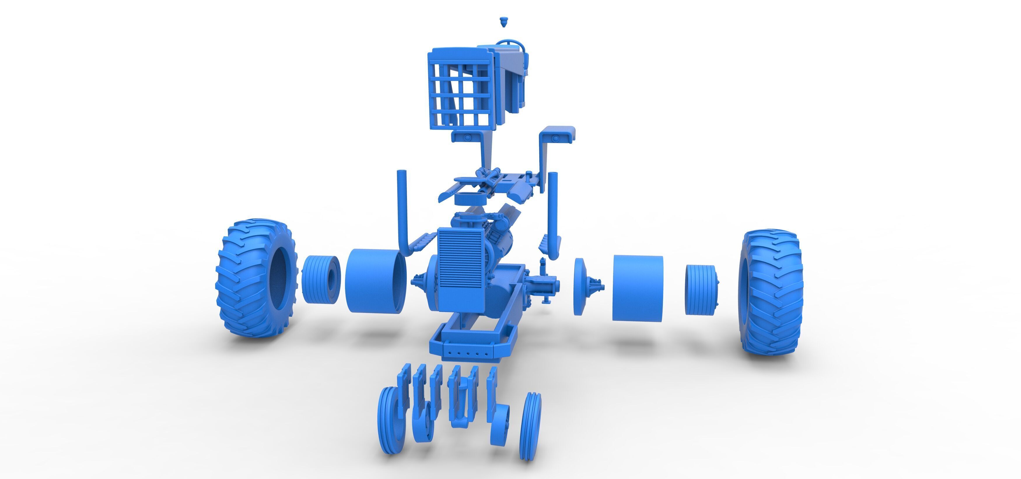 Vintage Pulling tractor Version 2 Scale 1 to 25 3D print model_42