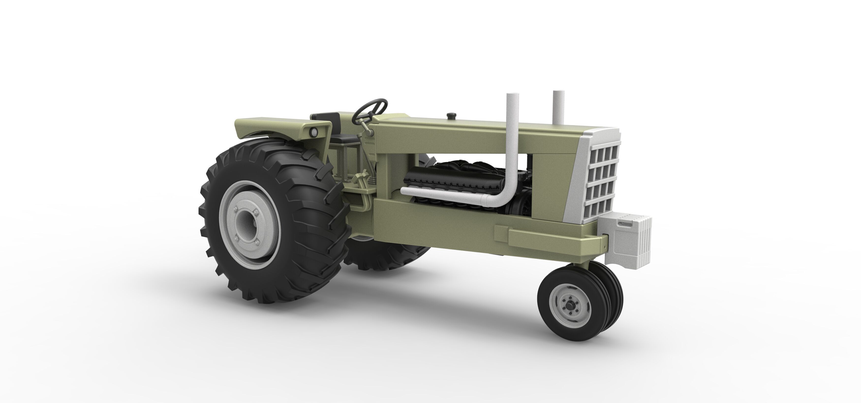 Vintage Pulling tractor Version 2 Scale 1 to 25 3D print model_19