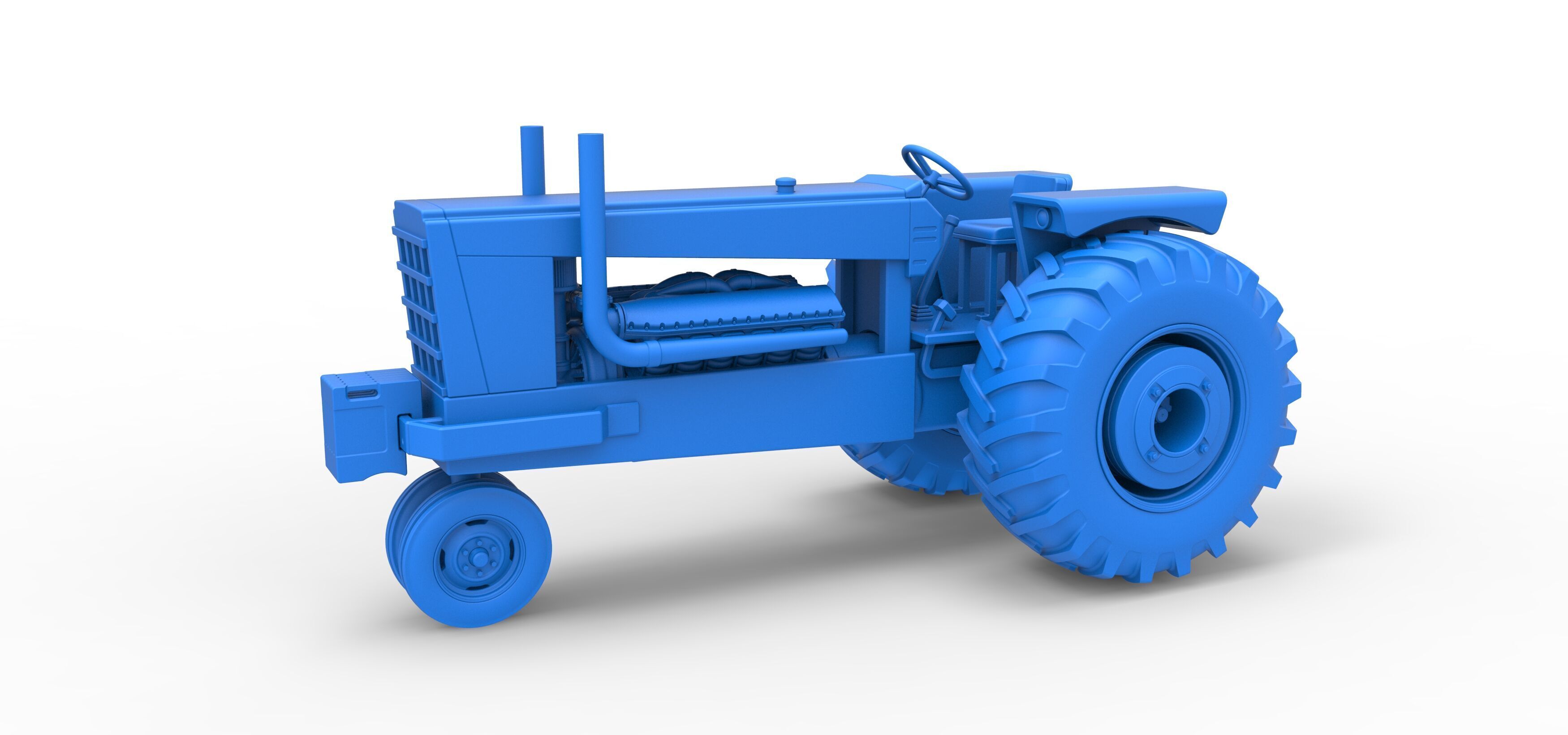 Vintage Pulling tractor Version 2 Scale 1 to 25 3D print model_20