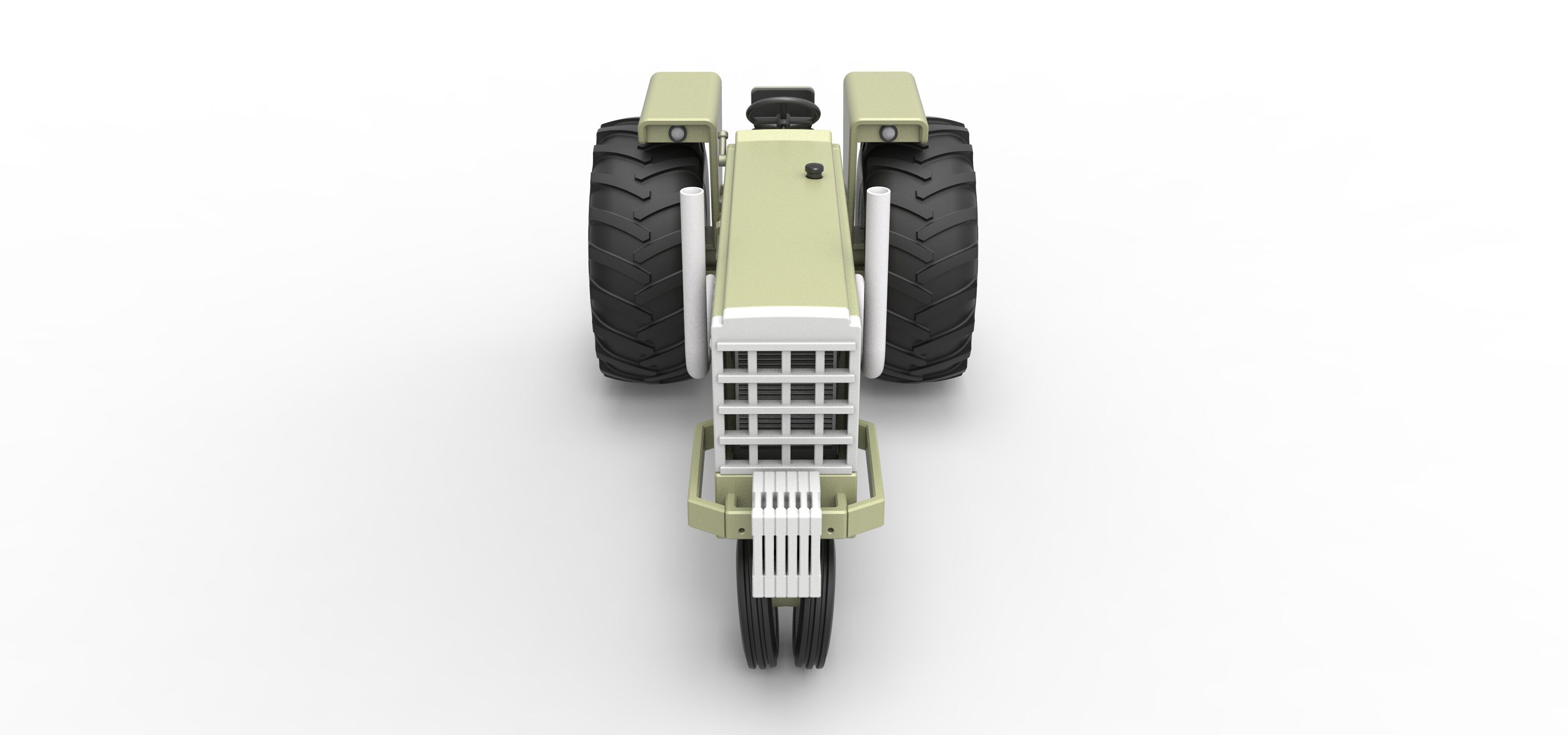 Vintage Pulling tractor Version 2 Scale 1 to 25 3D print model_8