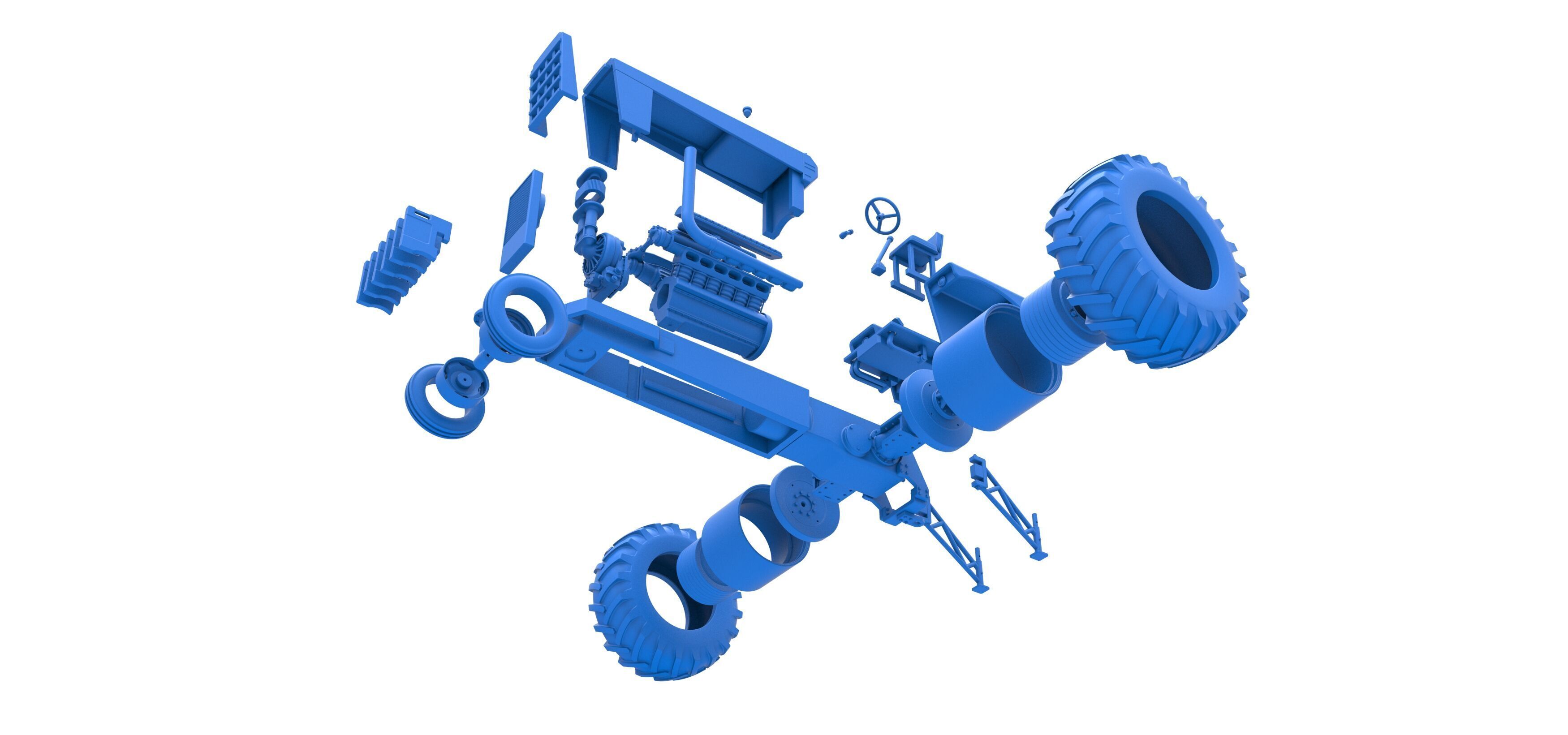 Vintage Pulling tractor Version 2 Scale 1 to 25 3D print model_41