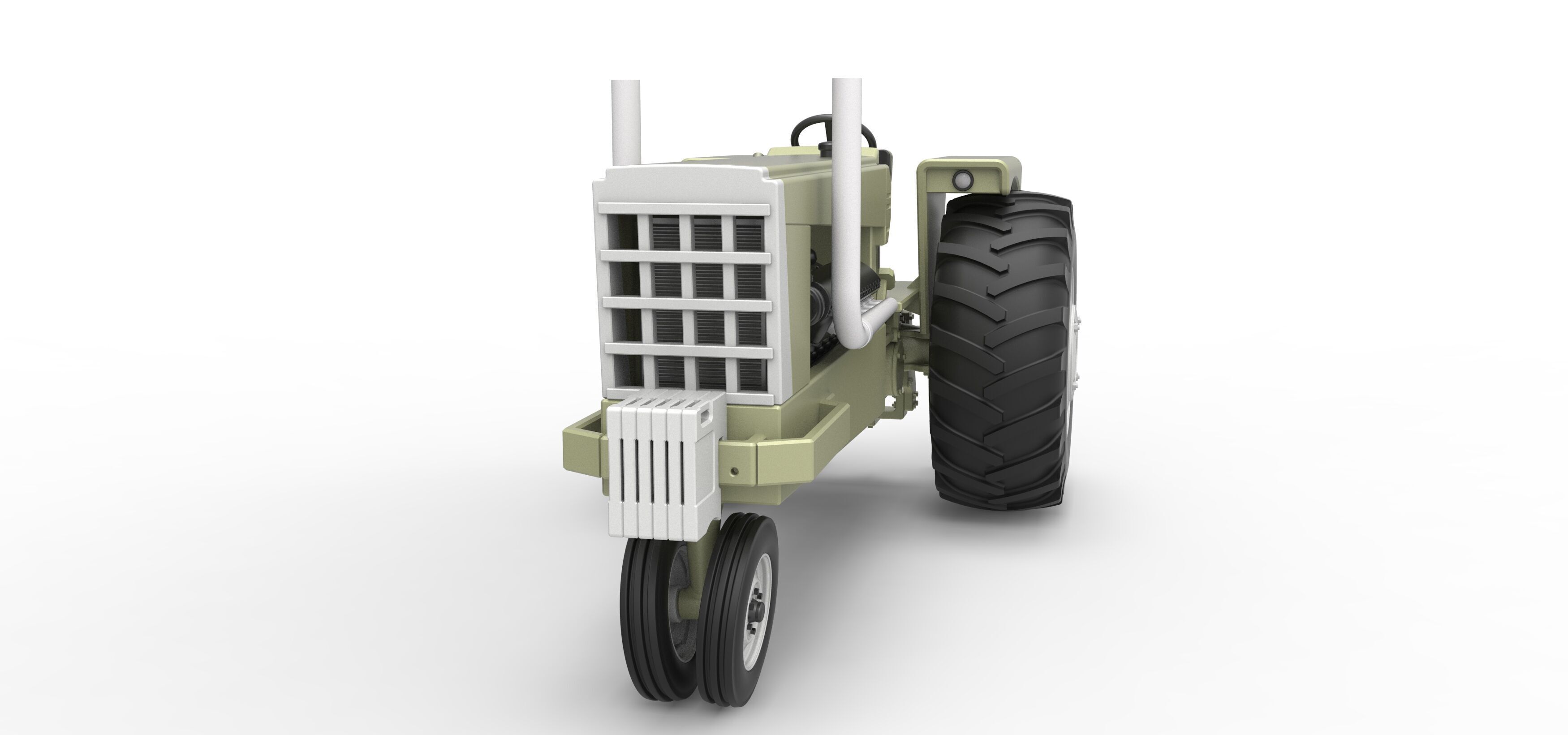 Vintage Pulling tractor Version 2 Scale 1 to 25 3D print model_5