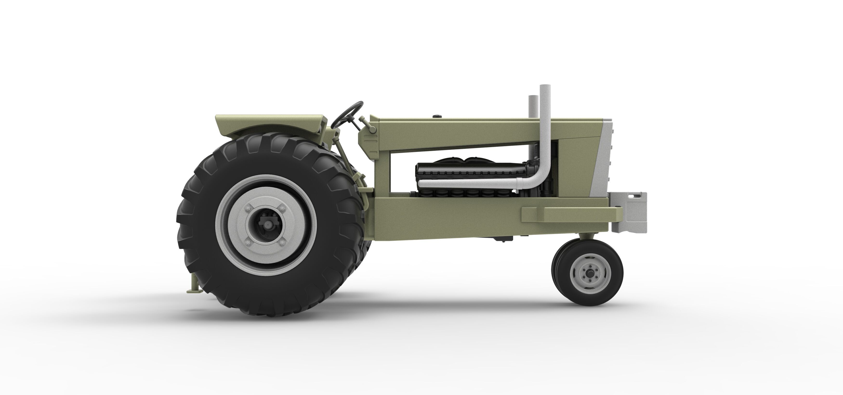 Vintage Pulling tractor Version 2 Scale 1 to 25 3D print model_18