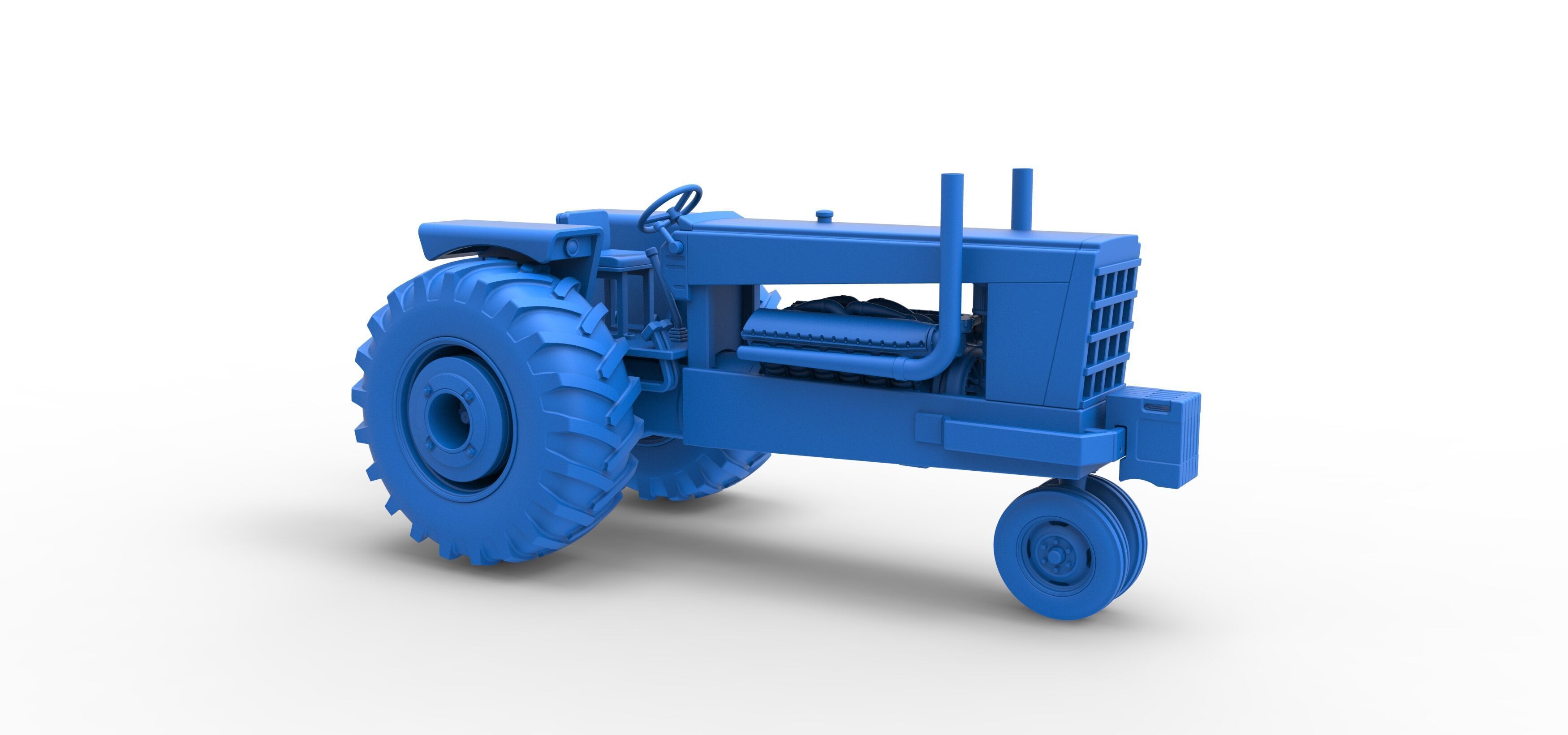 Vintage Pulling tractor Version 2 Scale 1 to 25 3D print model_38