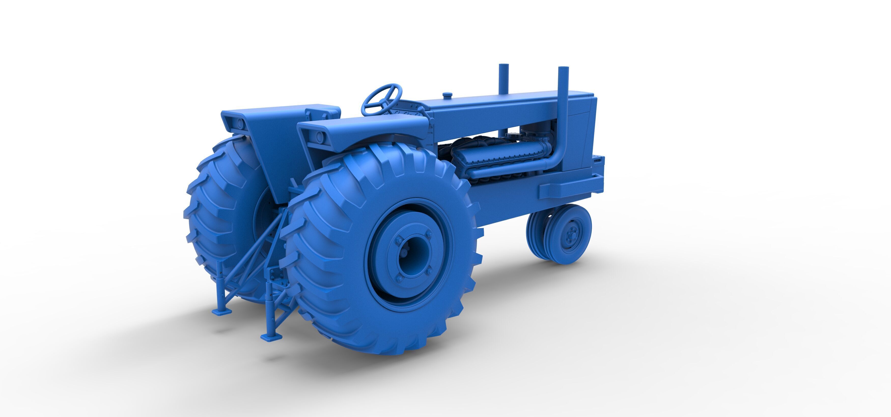 Vintage Pulling tractor Version 2 Scale 1 to 25 3D print model_36