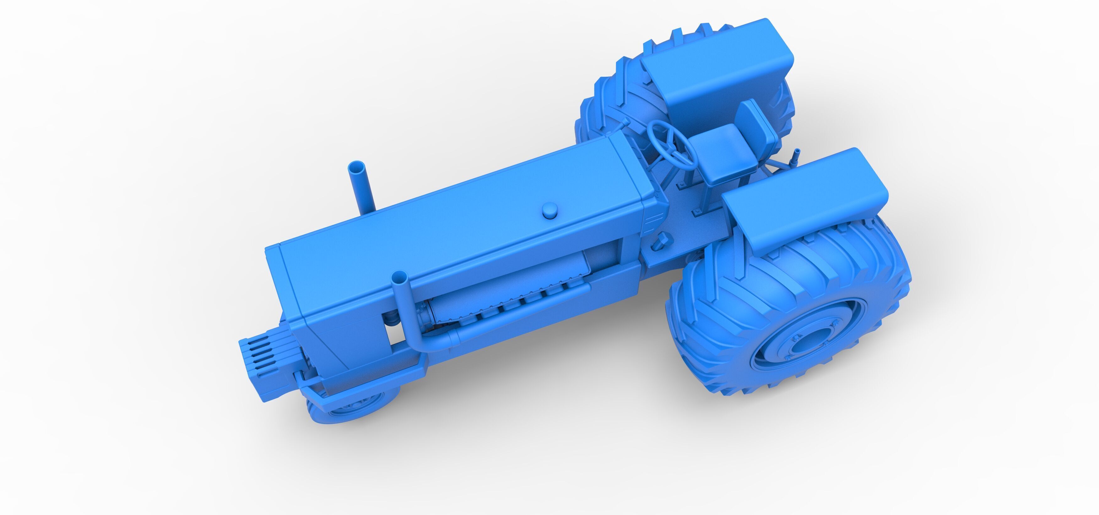 Vintage Pulling tractor Version 2 Scale 1 to 25 3D print model_23