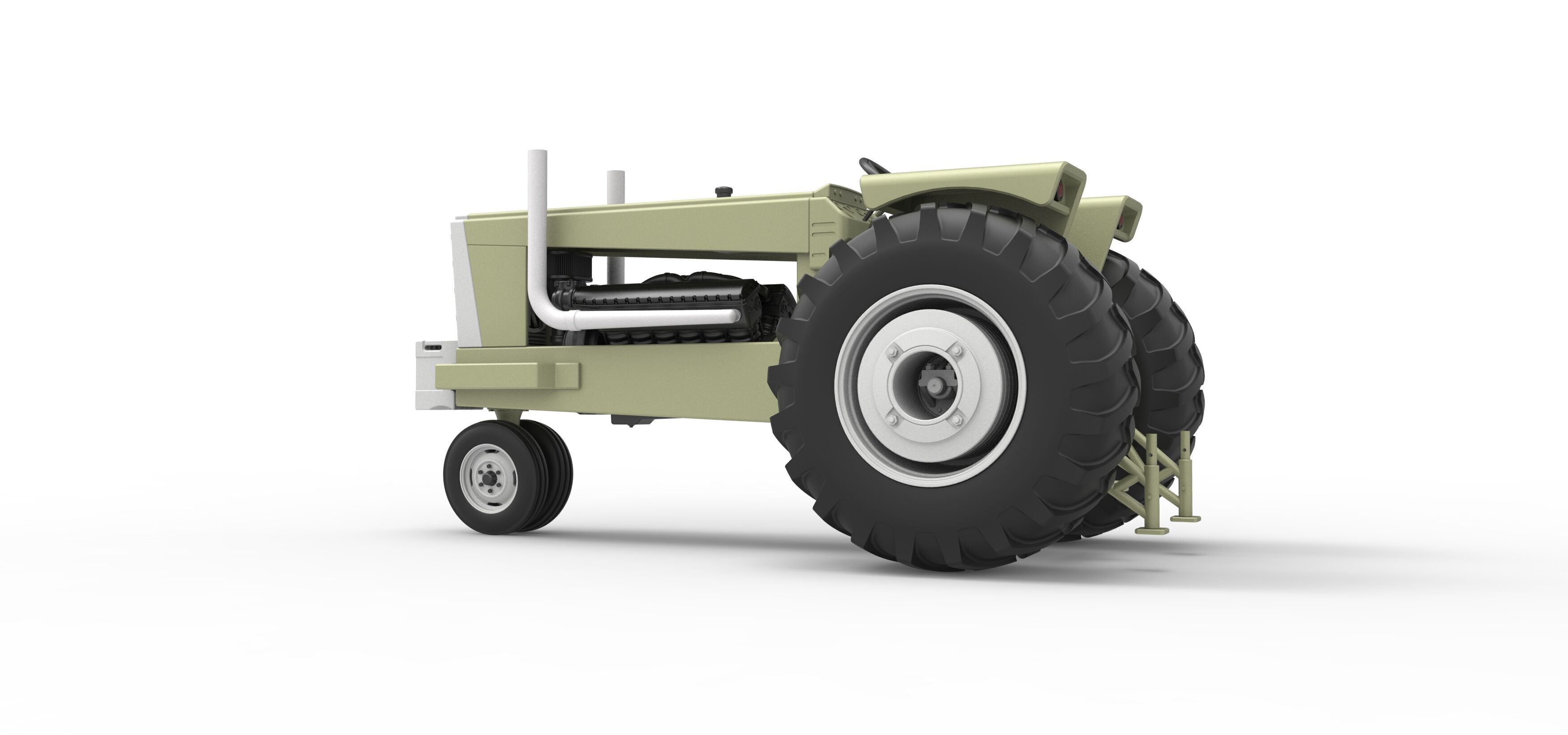 Vintage Pulling tractor Version 2 Scale 1 to 25 3D print model_13