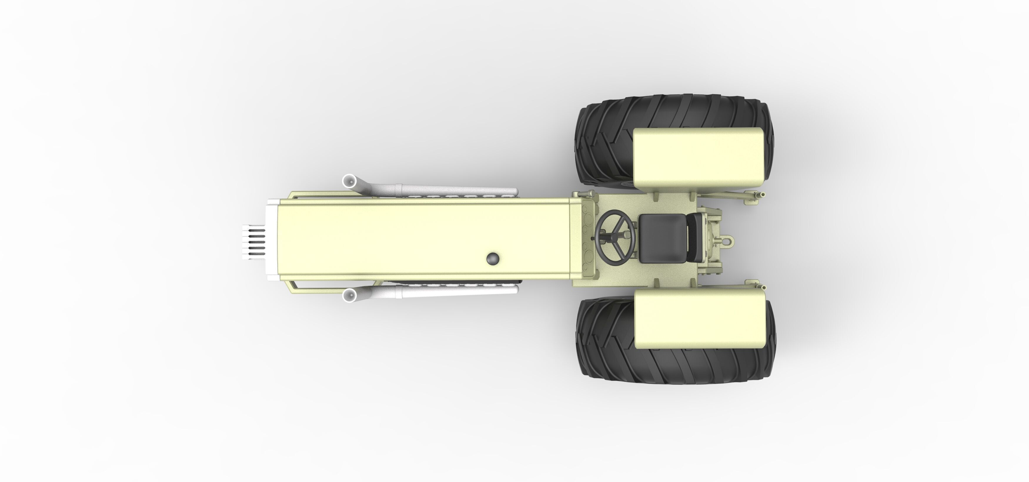 Vintage Pulling tractor Version 2 Scale 1 to 25 3D print model_11