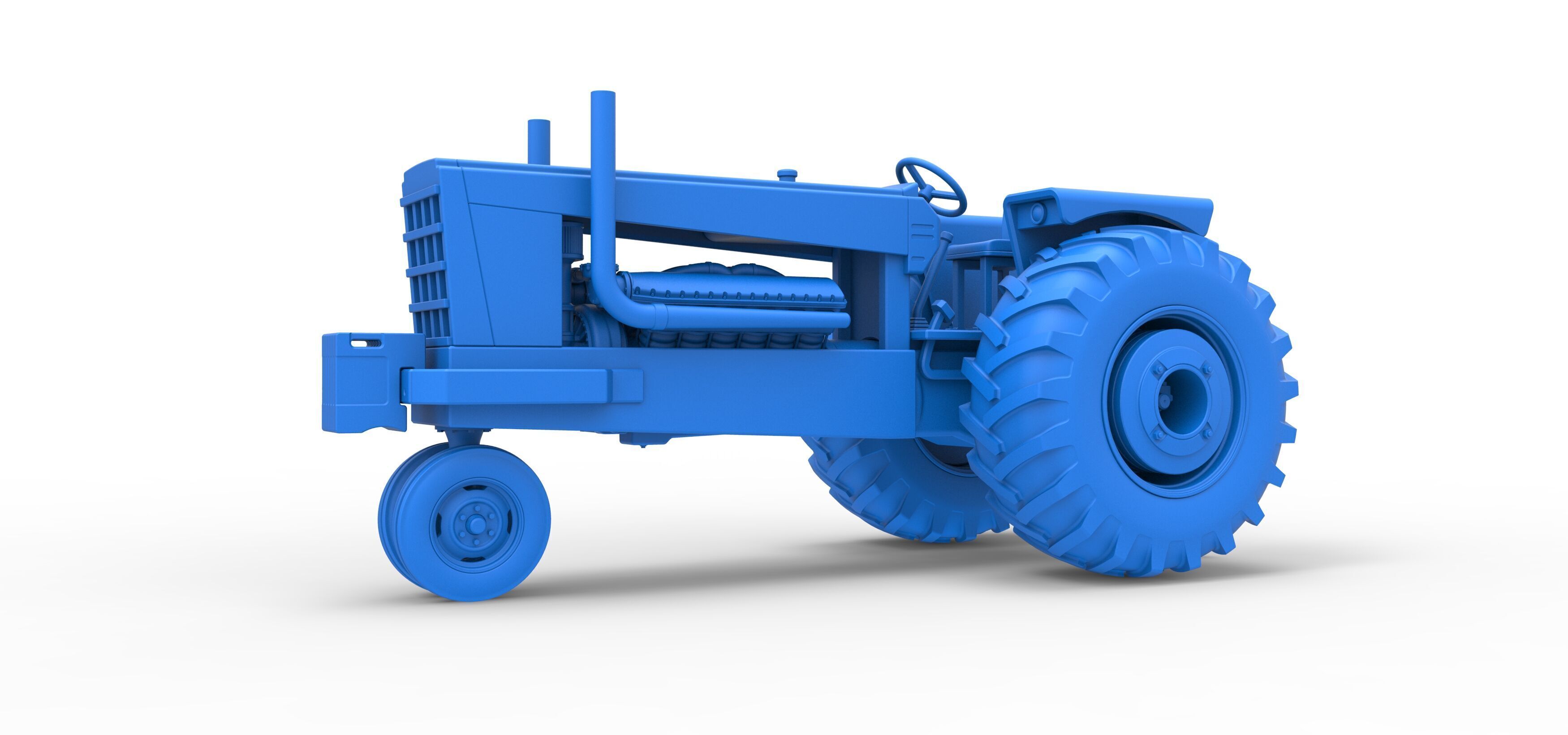 Vintage Pulling tractor Version 2 Scale 1 to 25 3D print model_21