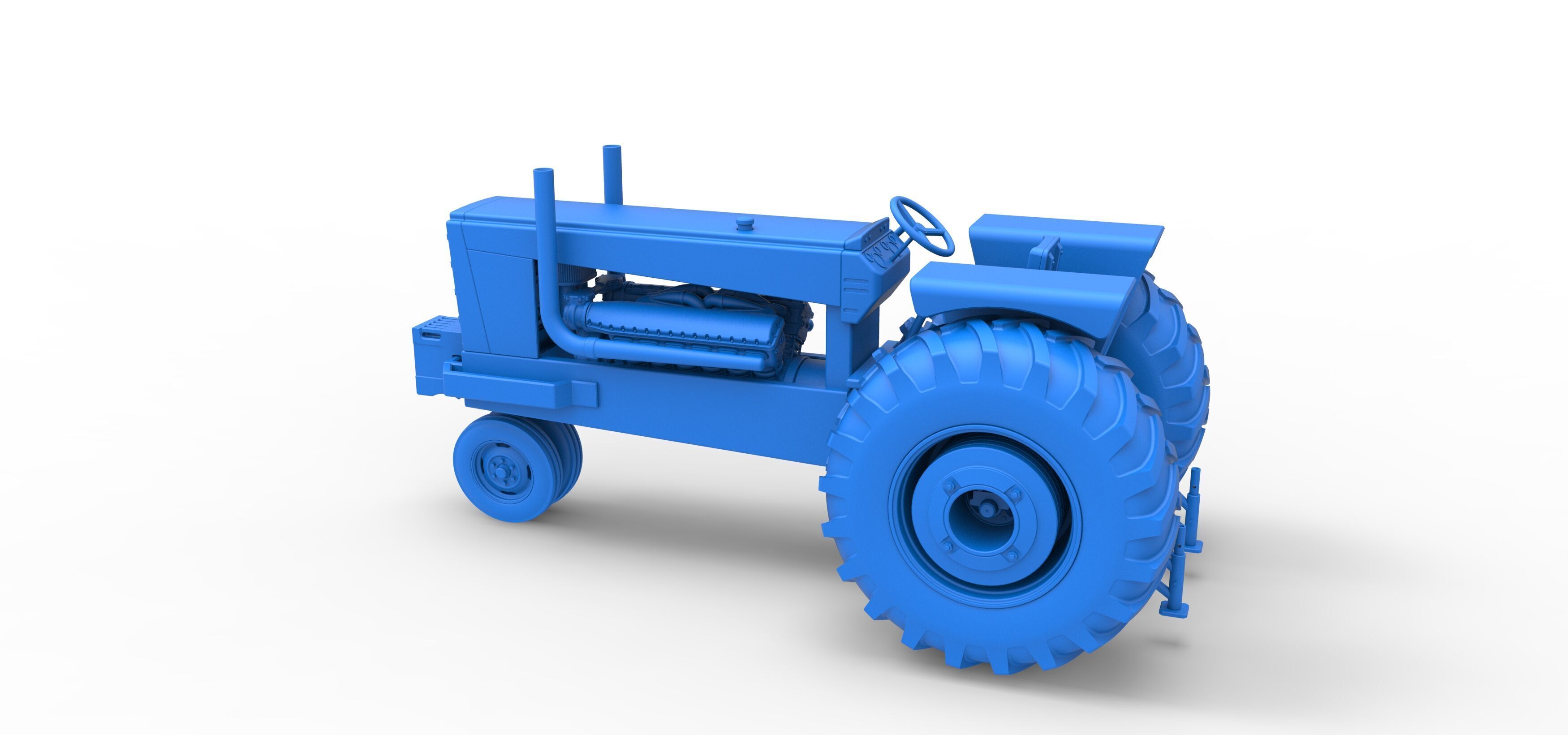Vintage Pulling tractor Version 2 Scale 1 to 25 3D print model_31