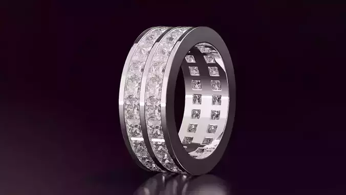 2line princess cut eternity ring N03 52EU size