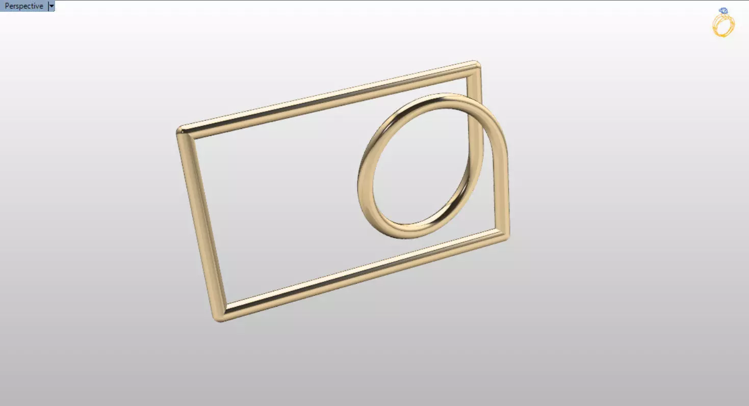 modern two finger ring 3D print model_0