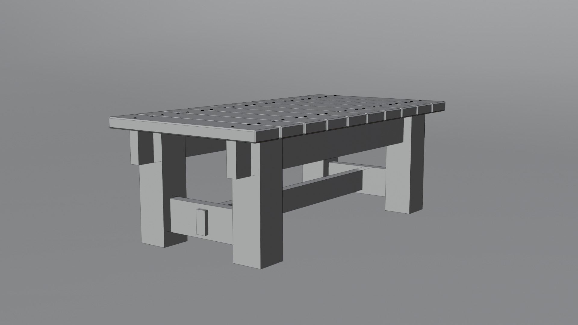 Old Wooden Bench with Moss and Dirt Lowpoly PBR 3D Model Low-poly 3D model_2