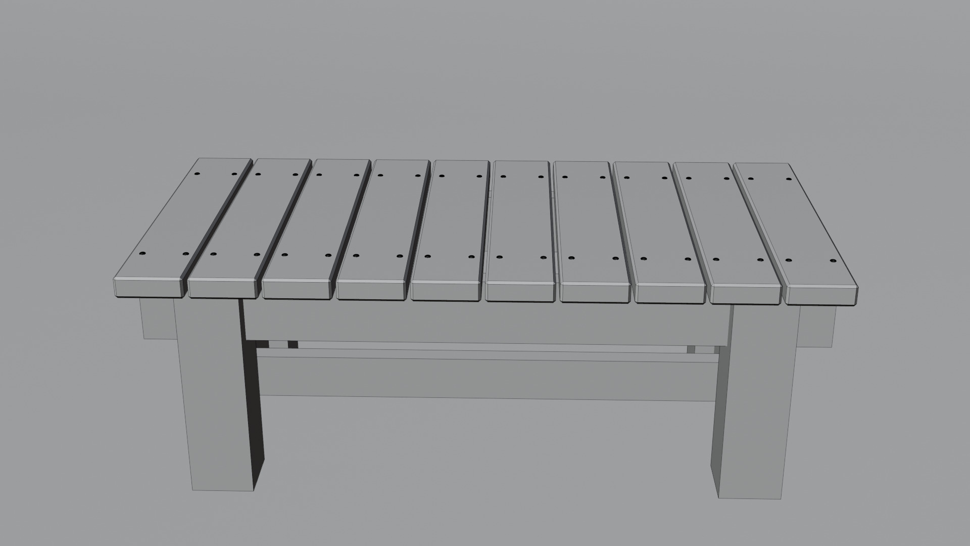 Old Wooden Bench with Moss and Dirt Lowpoly PBR 3D Model Low-poly 3D model_8