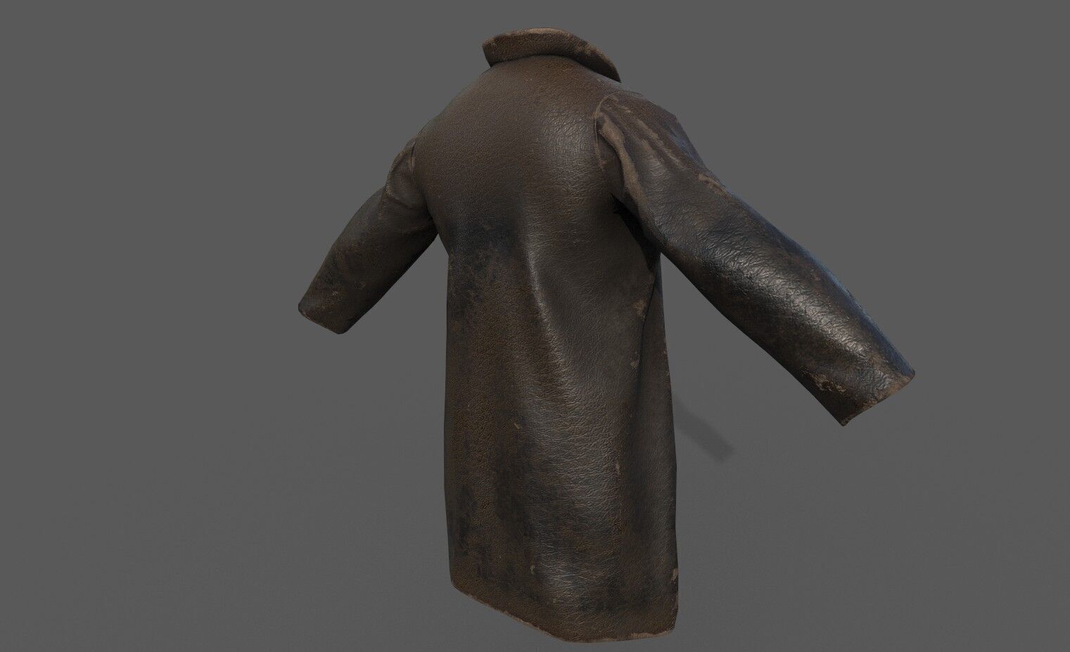 Lowpoly bandit long coat with vest Low-poly 3D model_5