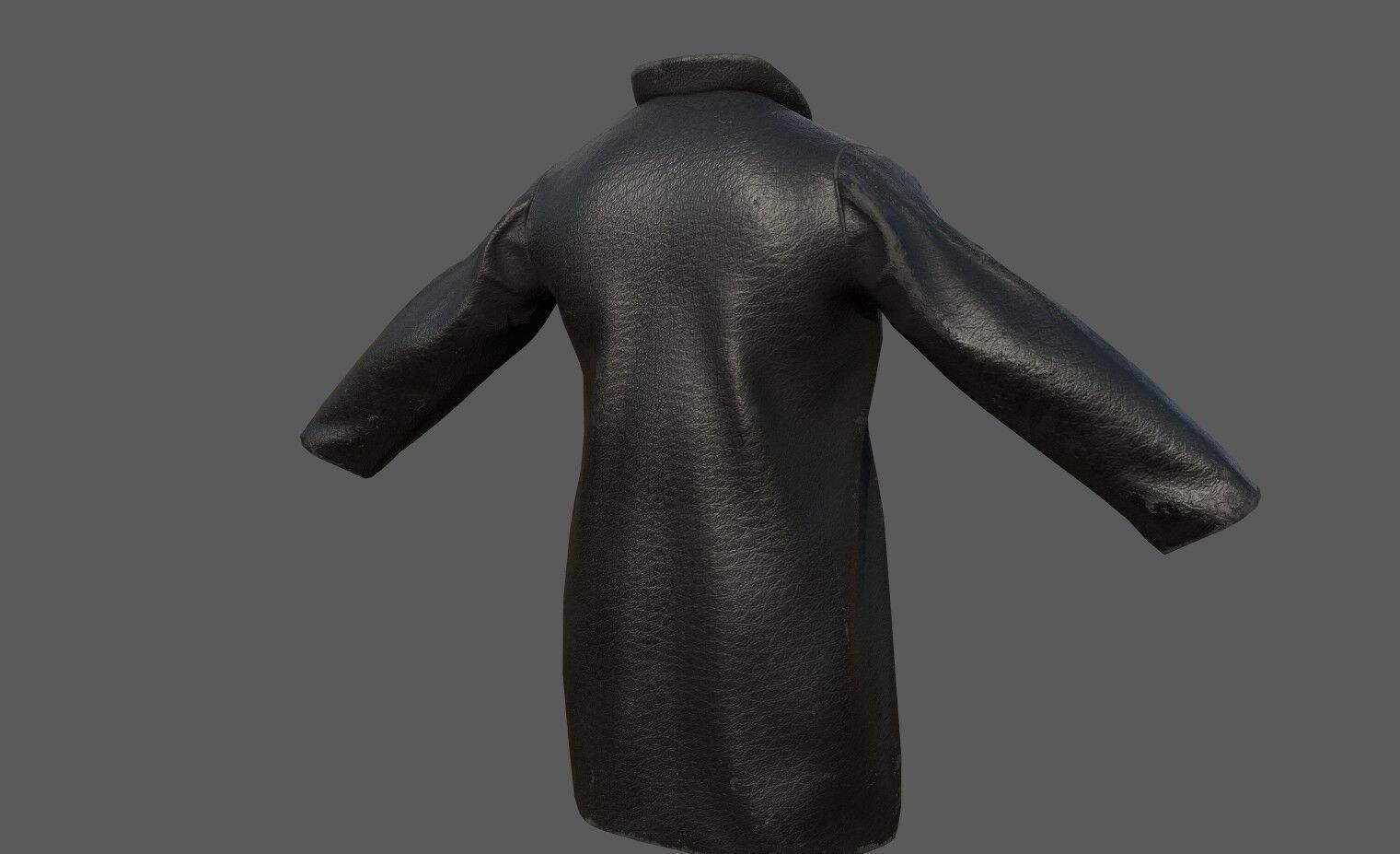 Lowpoly bandit long coat with vest Low-poly 3D model_3