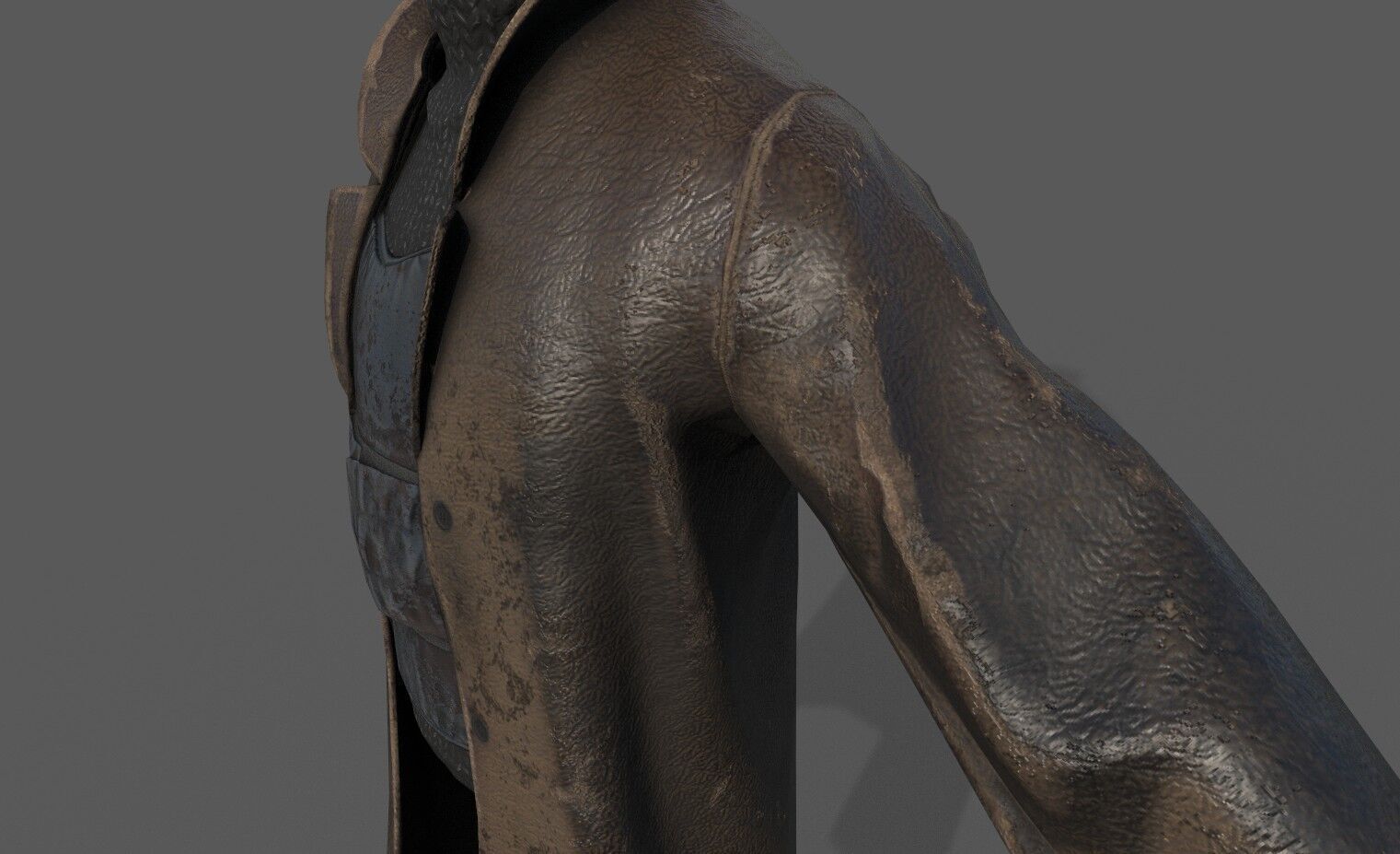 Lowpoly bandit long coat with vest Low-poly 3D model_8