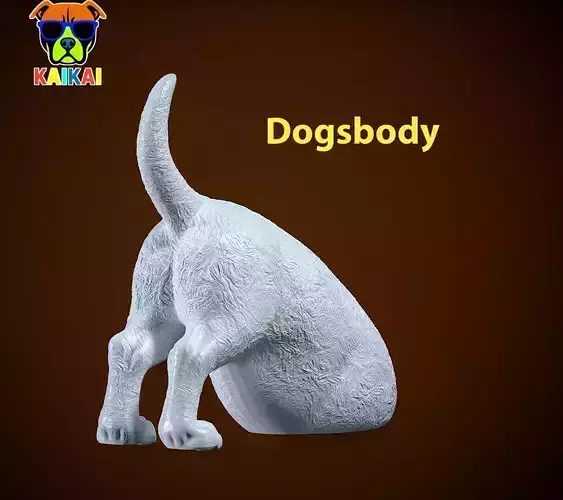 Gold digging dog model - Dog statue - 3D print