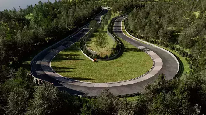 Racetrack 3D Model Nurburgring Karussell 3D model