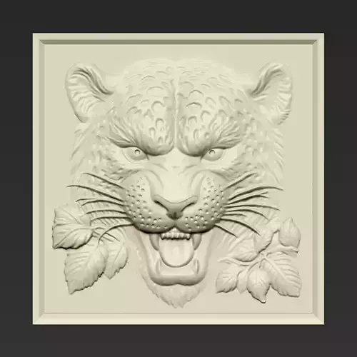 Angry Leopard Head A70