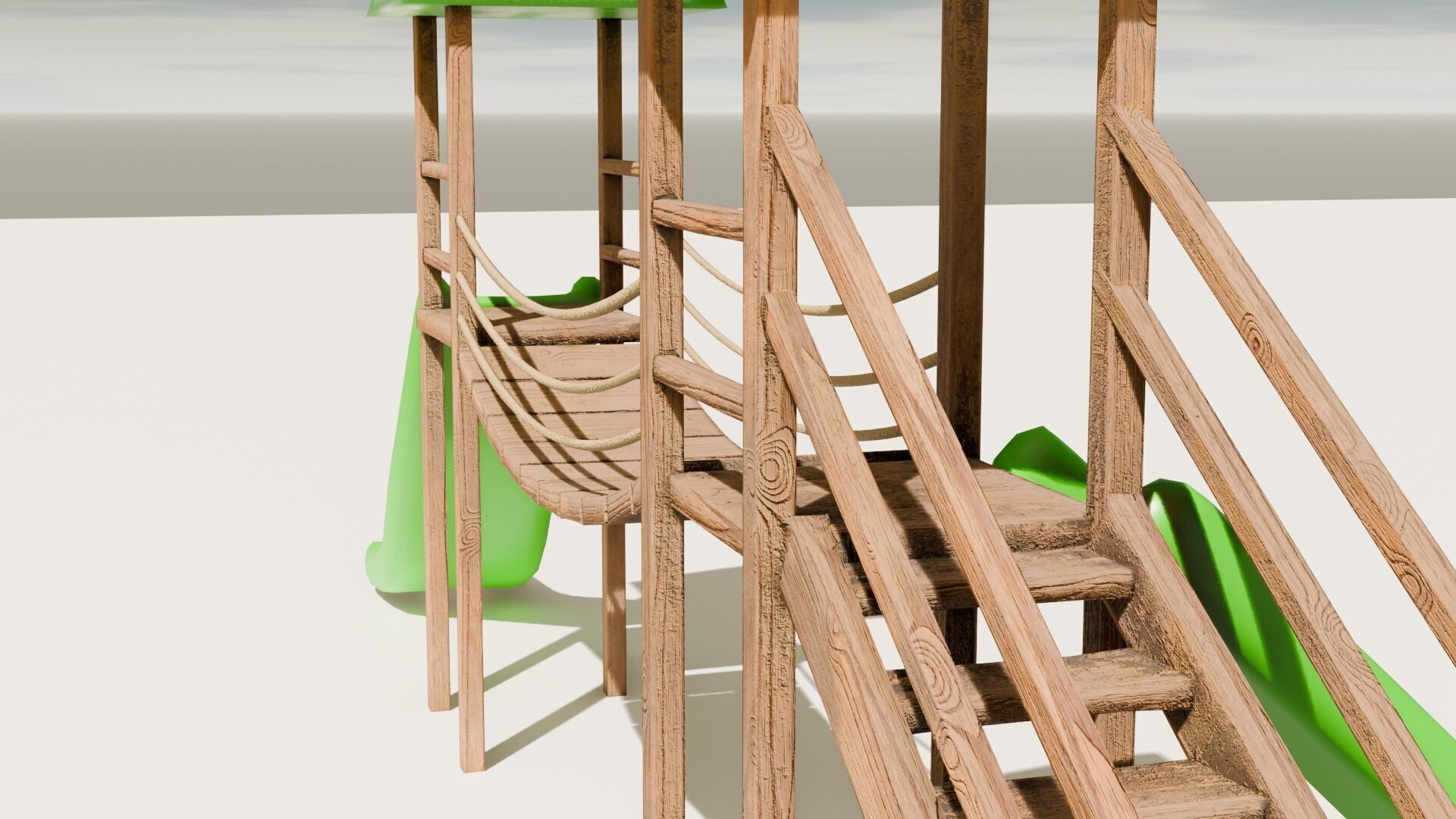 Playground castle with a slide Low-poly 3D model_27