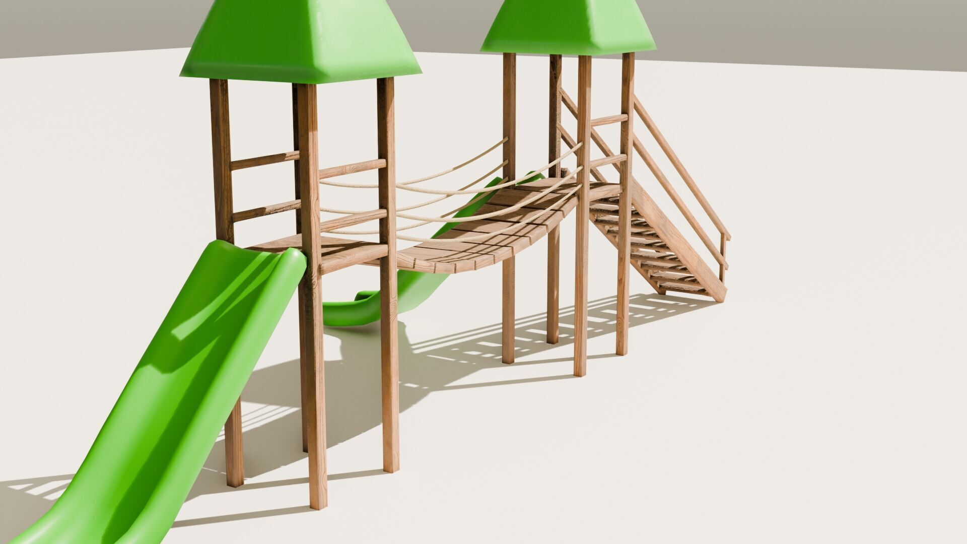 Playground castle with a slide Low-poly 3D model_21