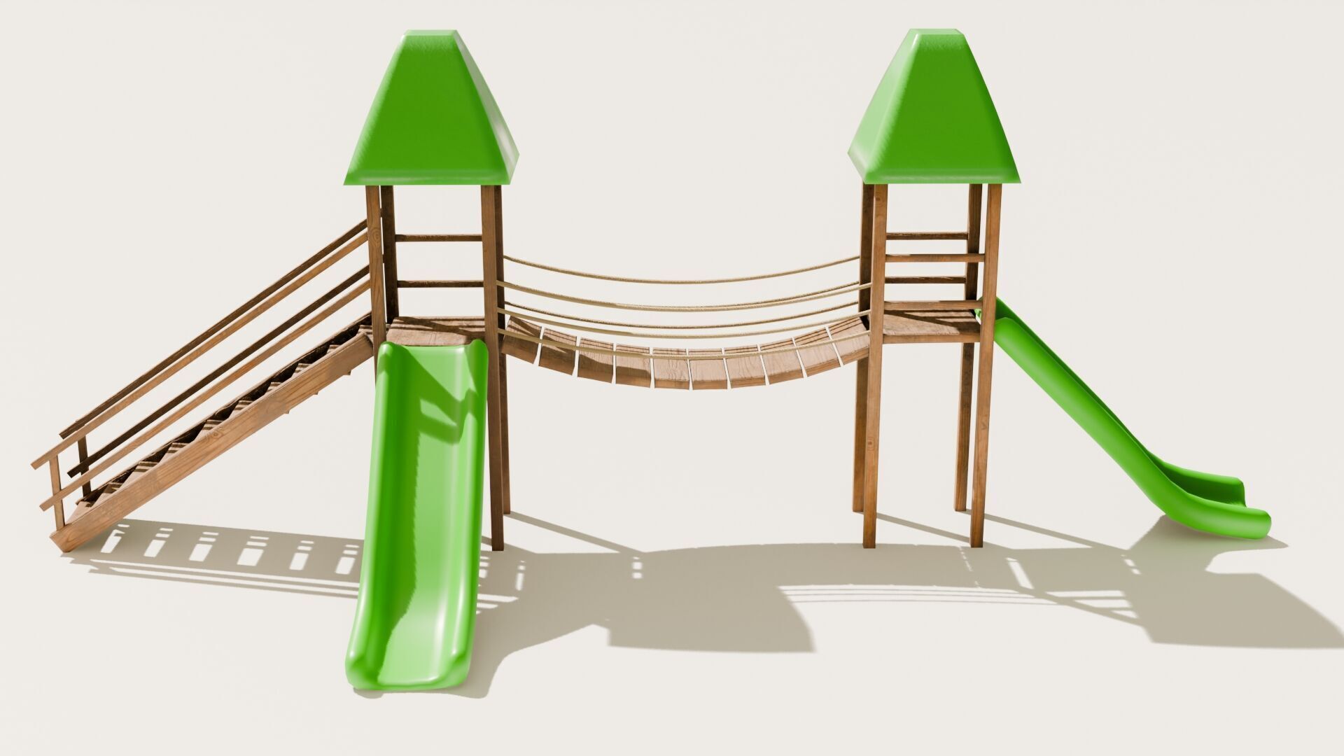 Playground castle with a slide Low-poly 3D model_1