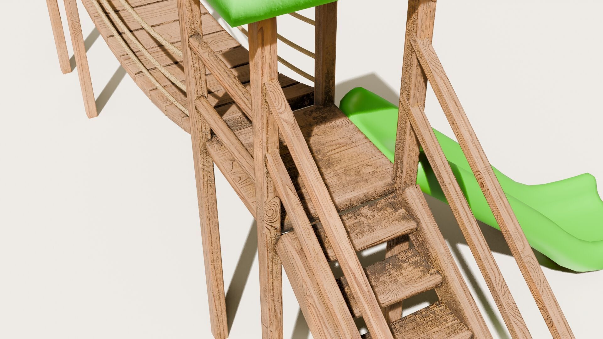 Playground castle with a slide Low-poly 3D model_7