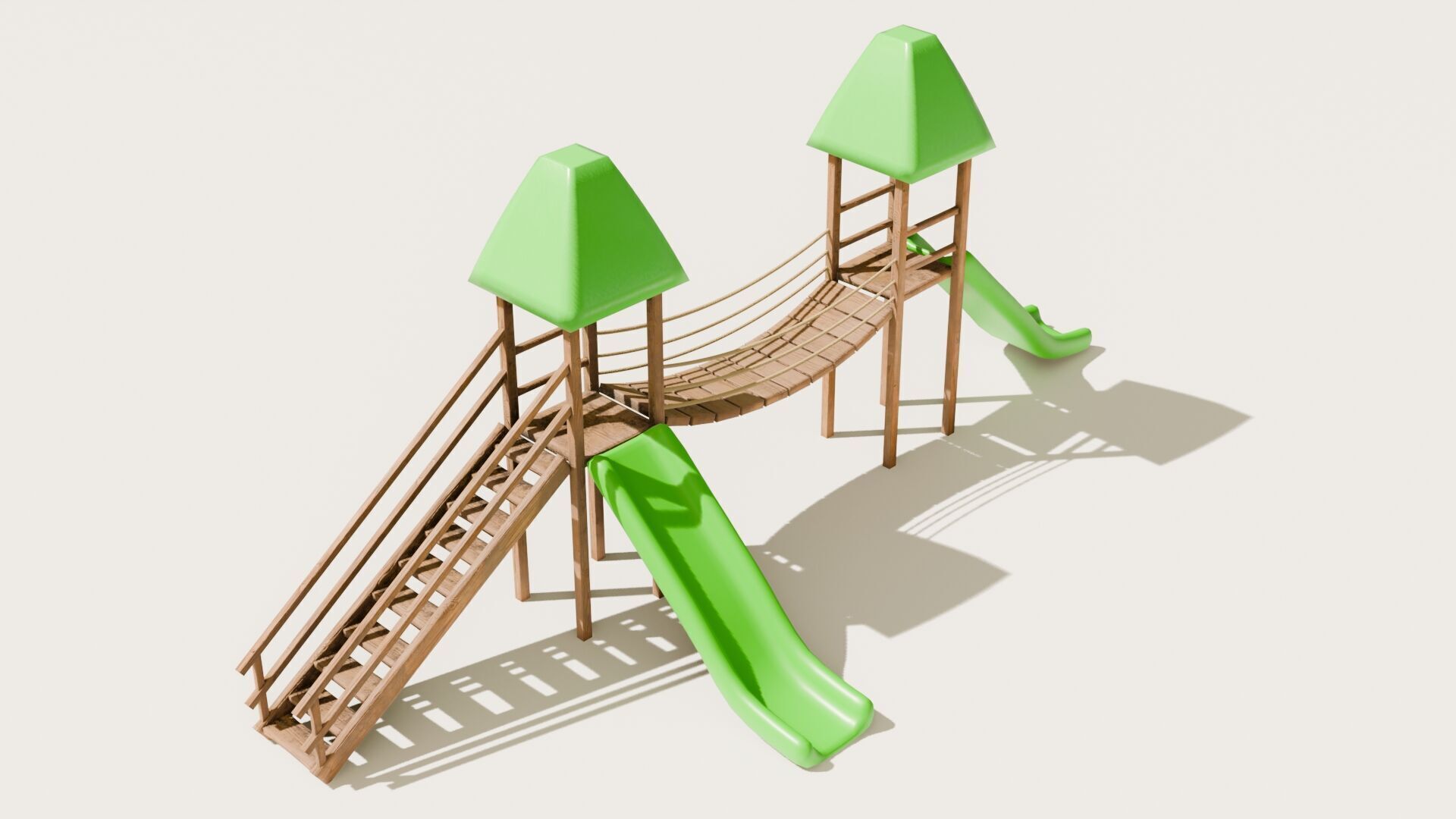 Playground castle with a slide Low-poly 3D model_6