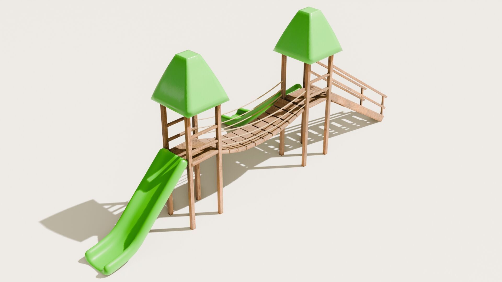 Playground castle with a slide Low-poly 3D model_5