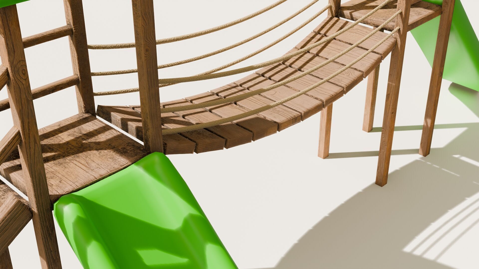 Playground castle with a slide Low-poly 3D model_2