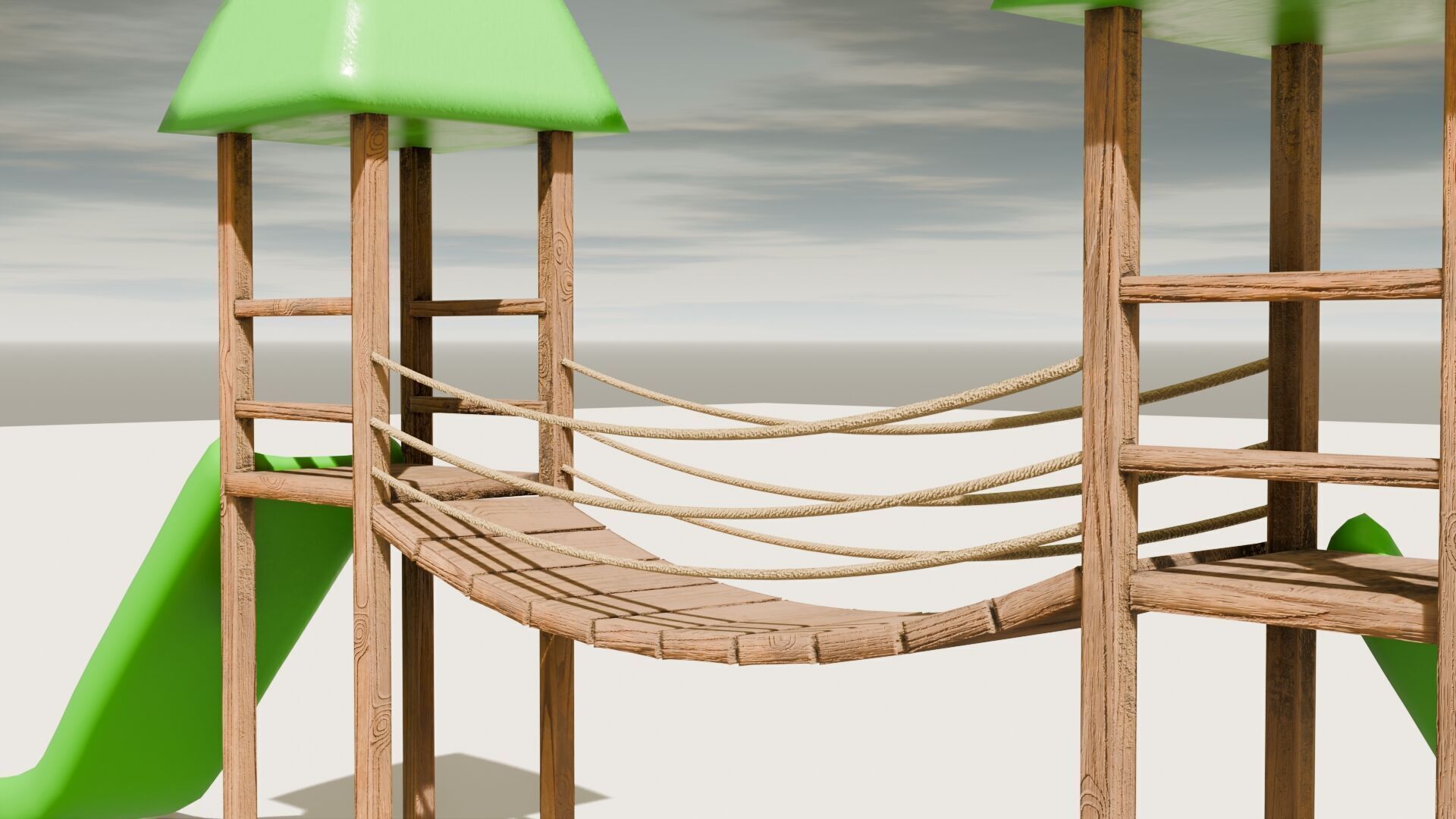 Playground castle with a slide Low-poly 3D model_17