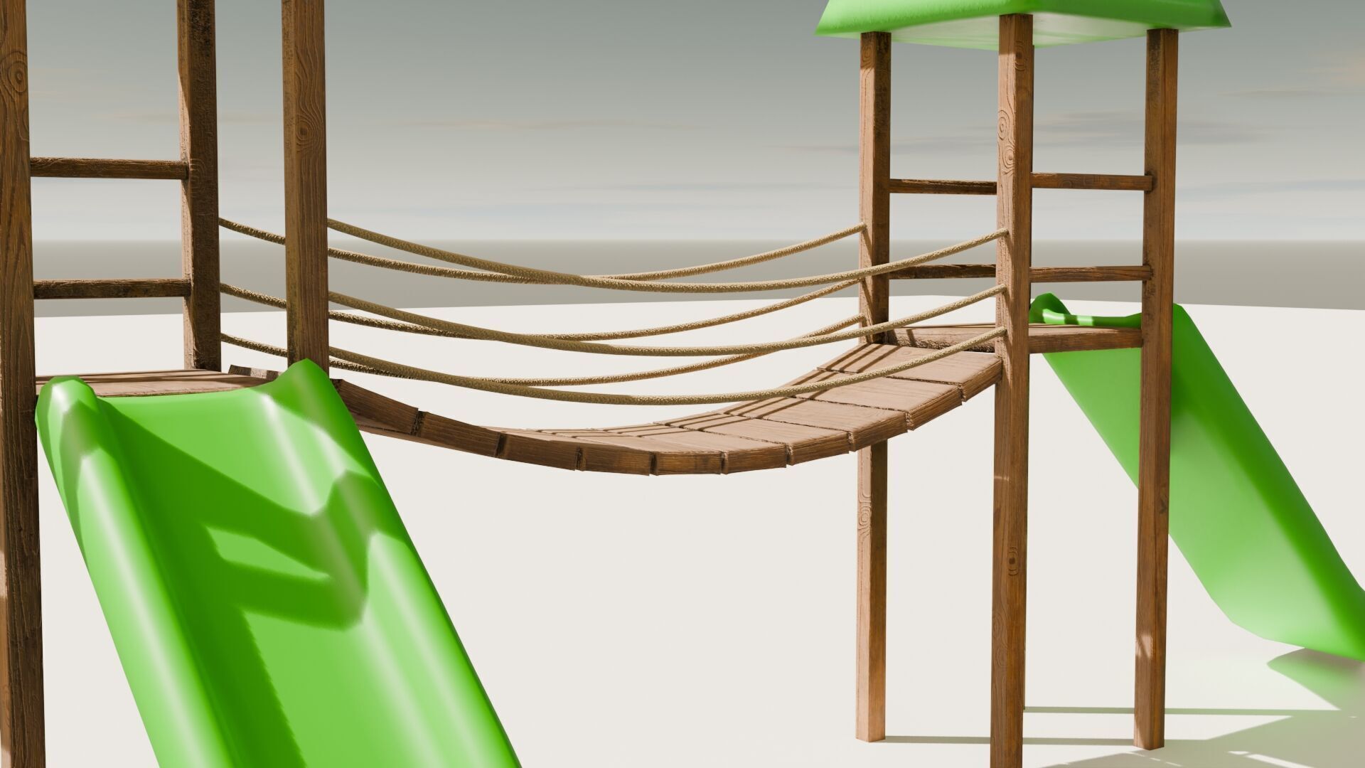 Playground castle with a slide Low-poly 3D model_29