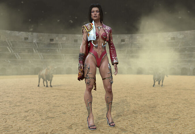 MATADOR GIRL Toreador Low-poly 3D model