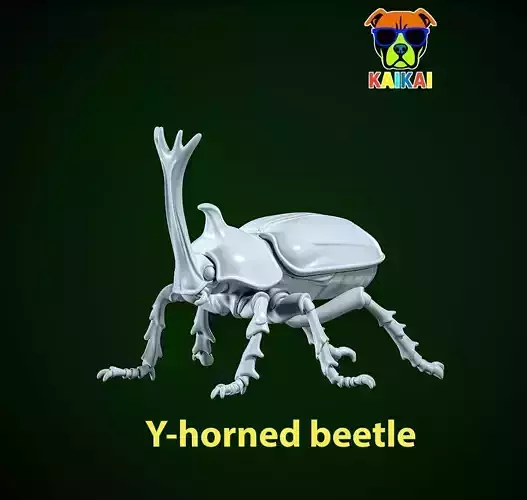 Y-horned beetle statue - insect model - 3D print 3D print model