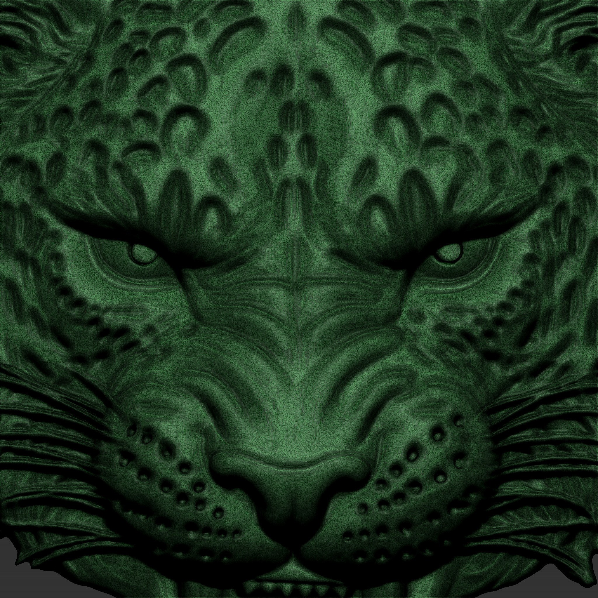 Angry Leopard Head  A73 3D print model_9