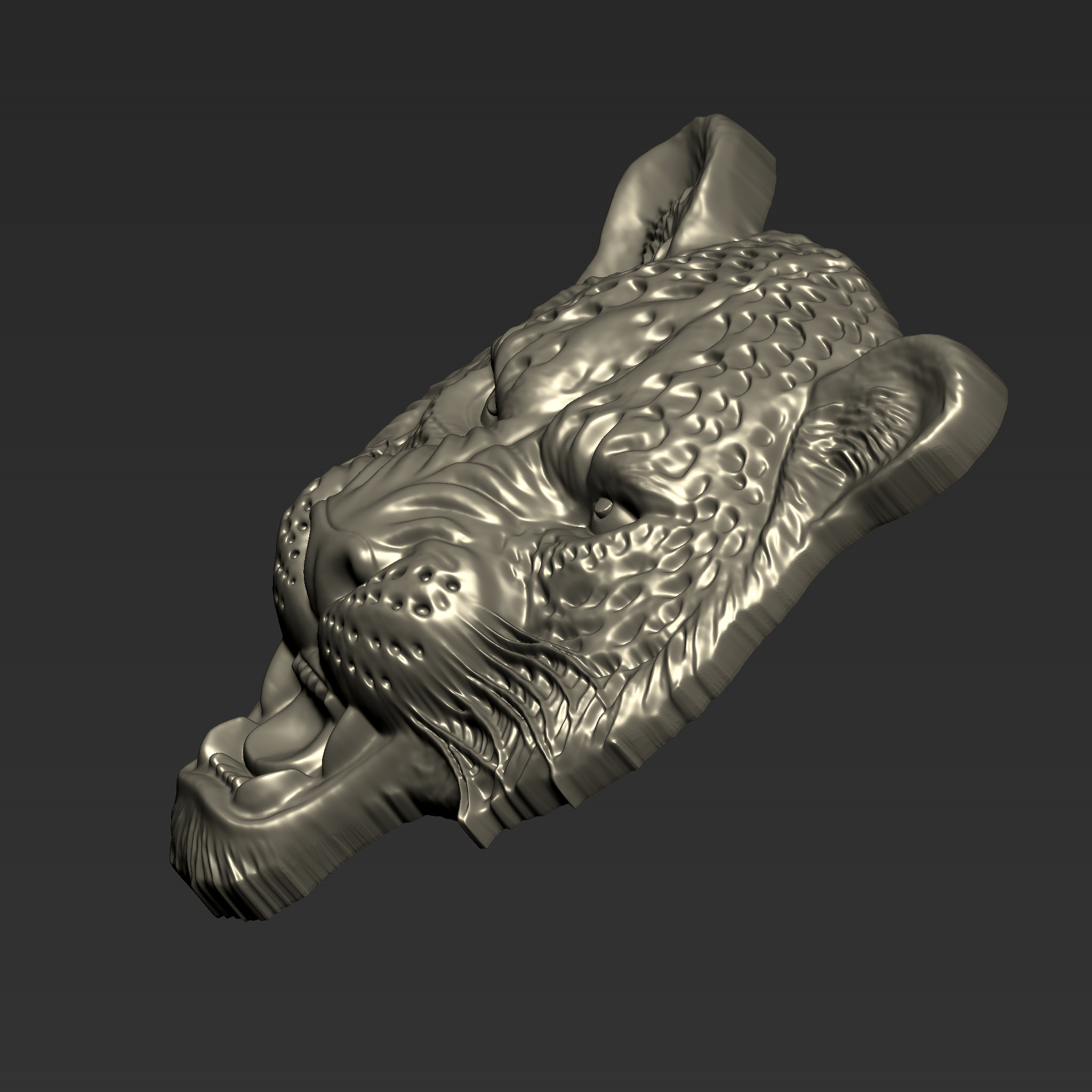 Angry Leopard Head  A73 3D print model_4