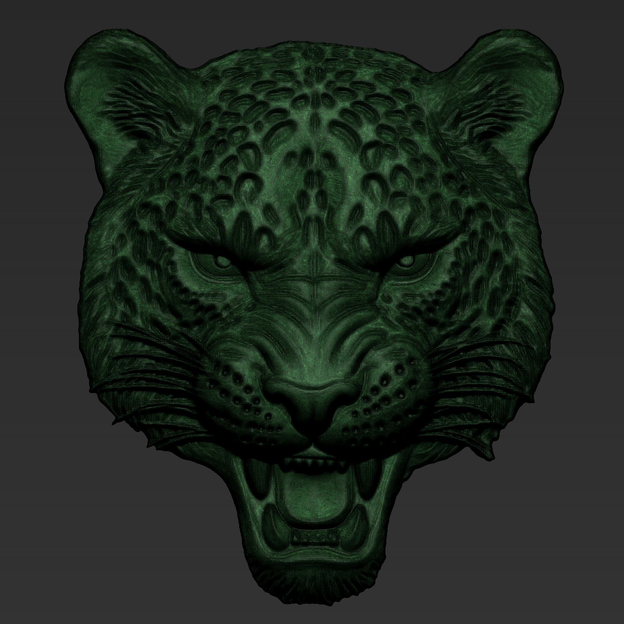 Angry Leopard Head  A73 3D print model_8