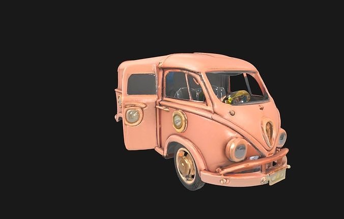 Steampunk Van 3D Model RetroFuturistic Victorian Era Low-poly 3D model