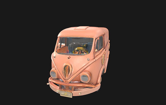 Steampunk Van 3D Model RetroFuturistic Victorian Era Low-poly 3D model 3