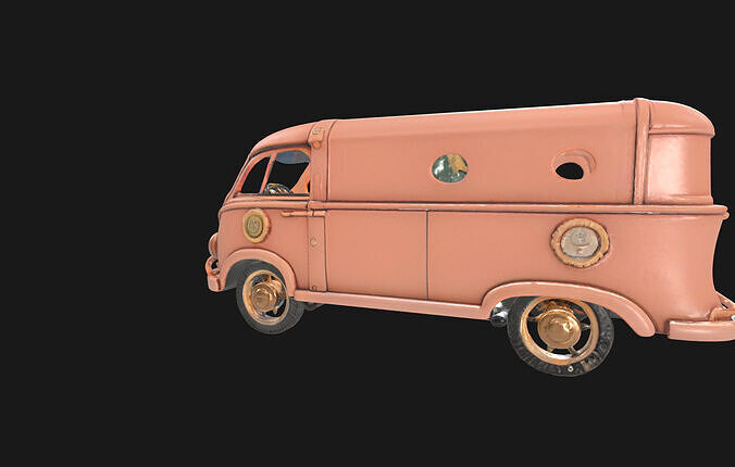 Steampunk Van 3D Model RetroFuturistic Victorian Era Low-poly 3D model 6