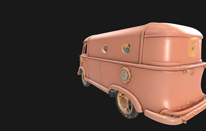 Steampunk Van 3D Model RetroFuturistic Victorian Era Low-poly 3D model 7